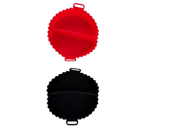 Szilikonos sütőkosár forrólevegős sütőbe - Piros vagy fekete - 20 cm - osztott