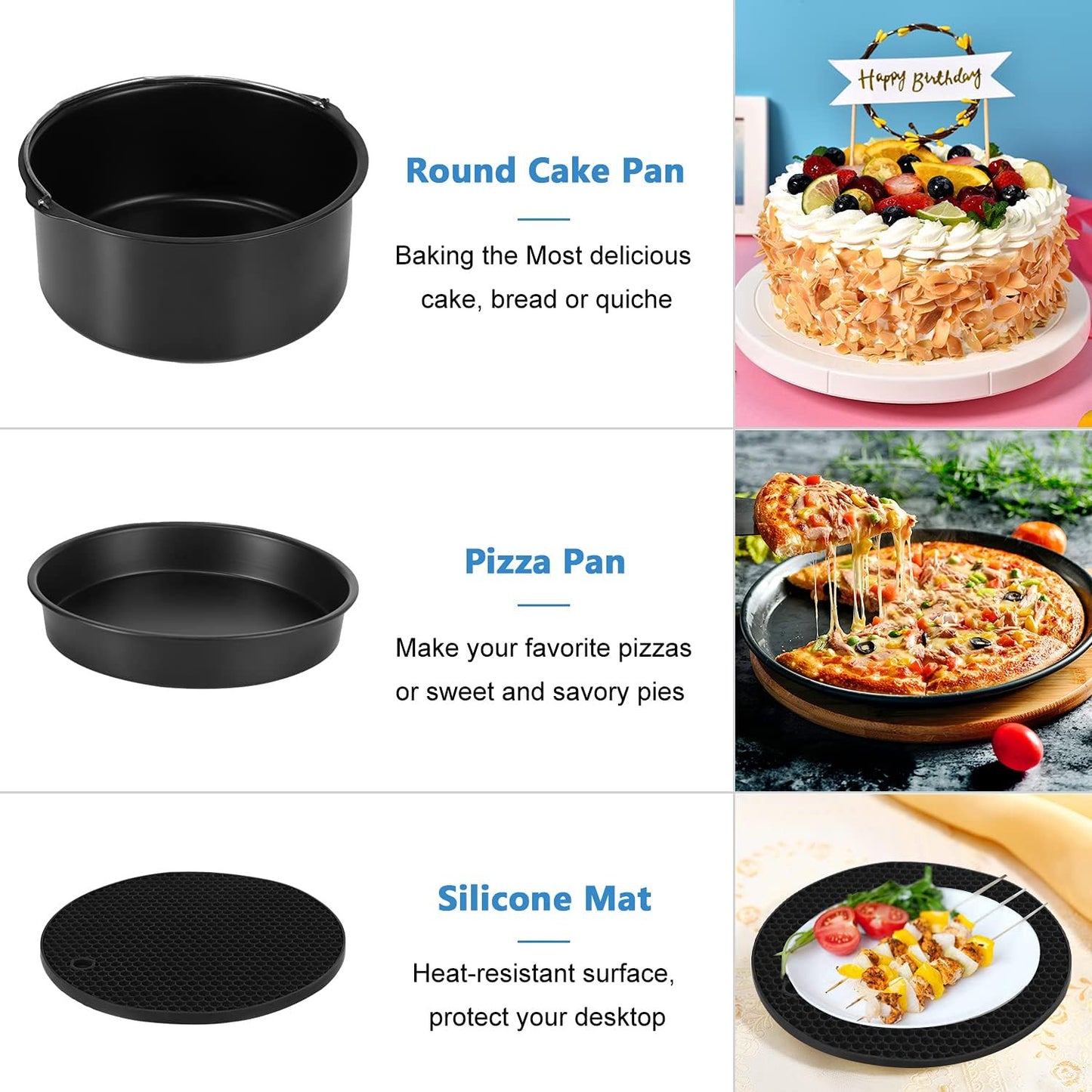 8 részes kiegészítő készlet Air Fryer / forrólevegős sütőbe