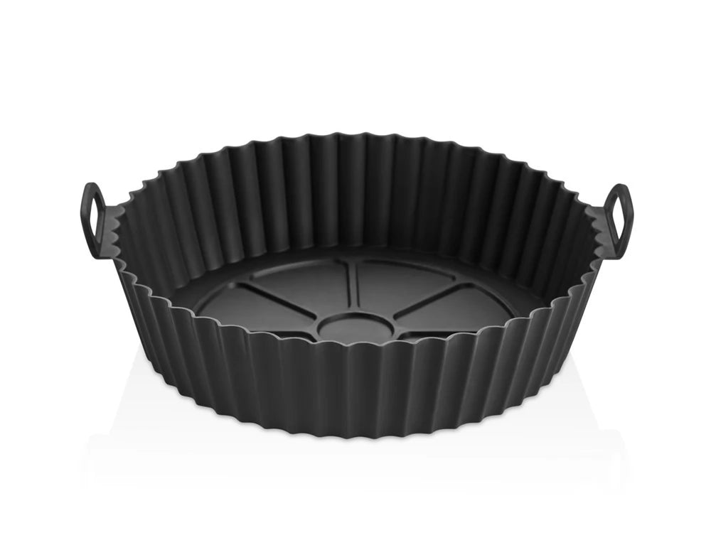 Kerek szilikon sütőforma air fryerhez 20 cm - szürke