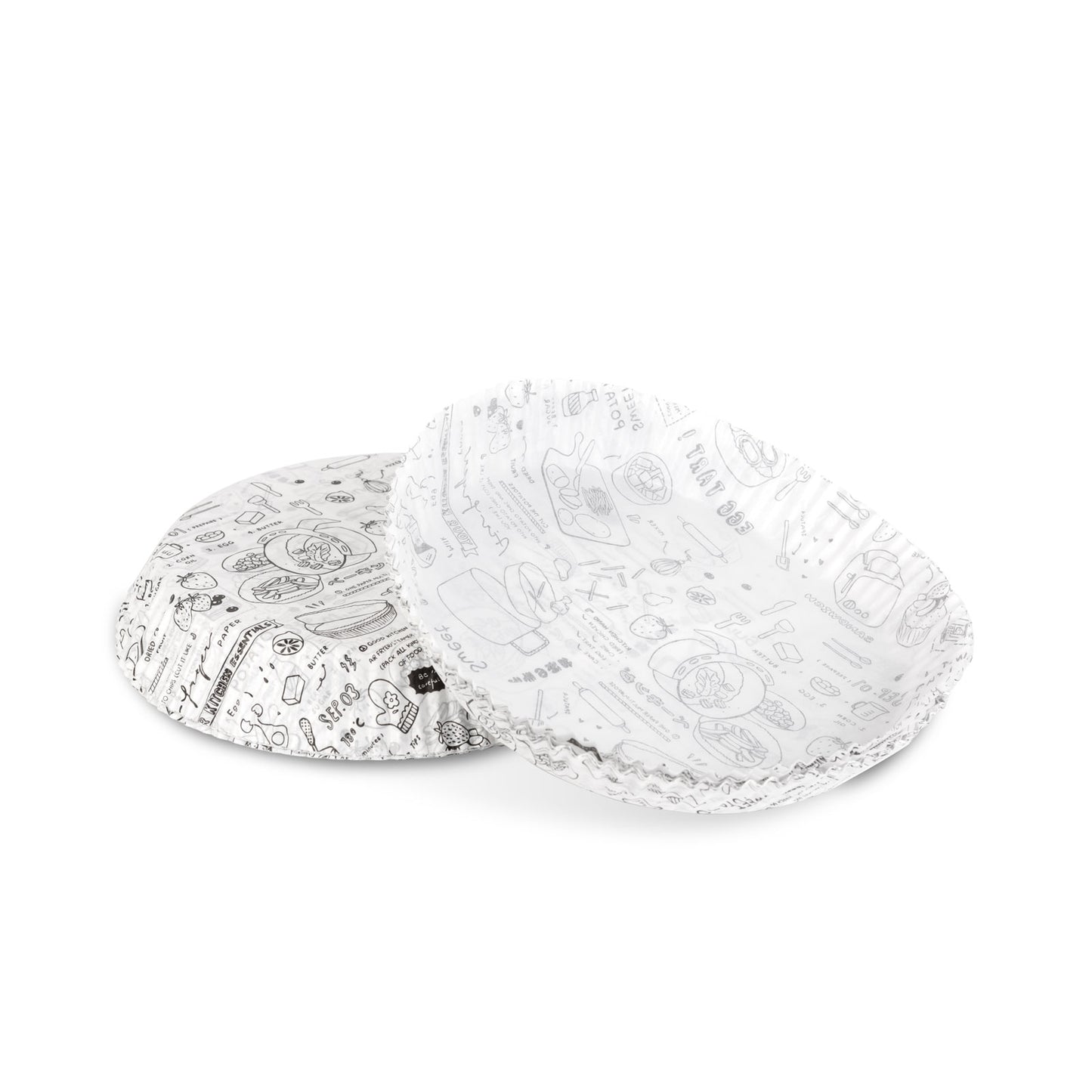 Air fryer sütőpapír – 20 cm kör, 50 db – olaj nélküli sütőkhöz - mintás