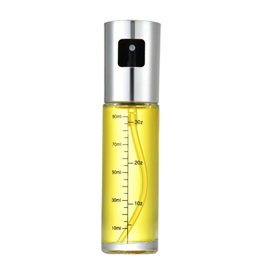 Üveg konyhai ecet és olaj permetező spray, olajszóró 100 ml ezüst színű, ml beosztással