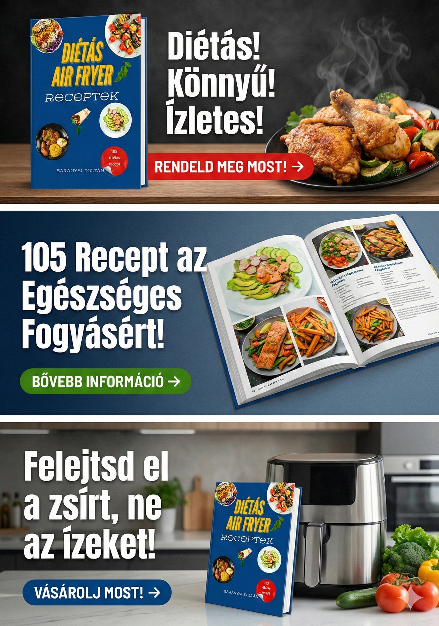Diétás Air Fryer Receptek könyv
